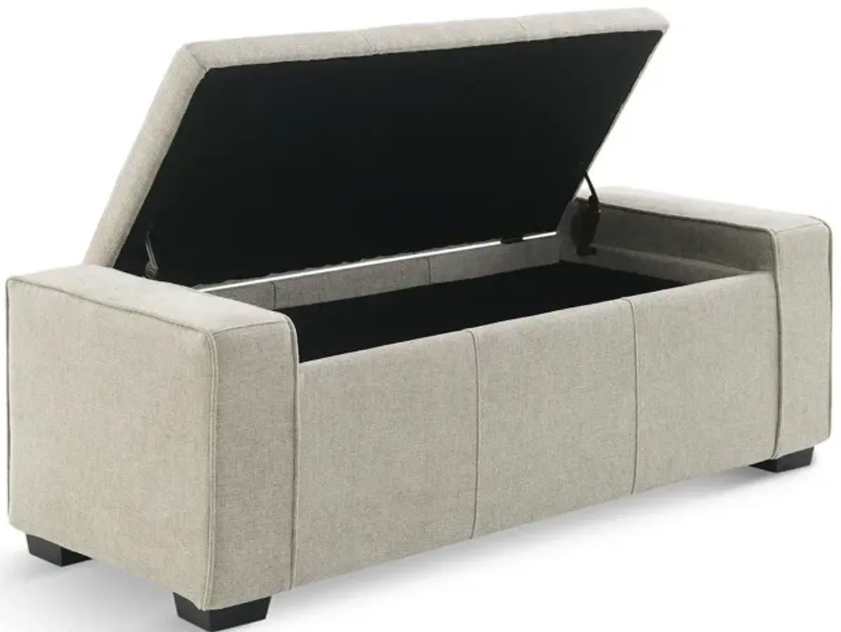 Arturo Tufted Storage Bench - Taupe