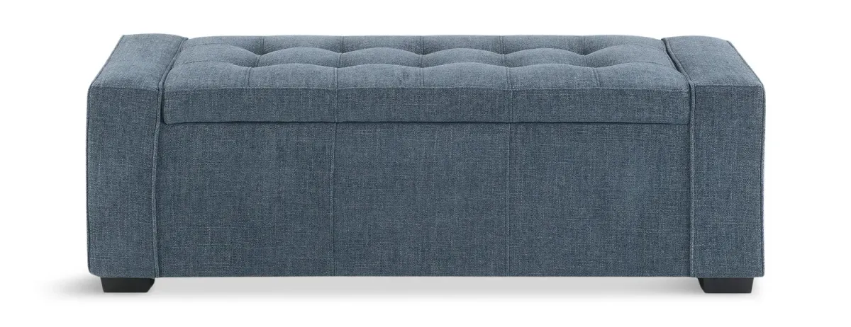 Arturo Tufted Storage Bench - Charcoal