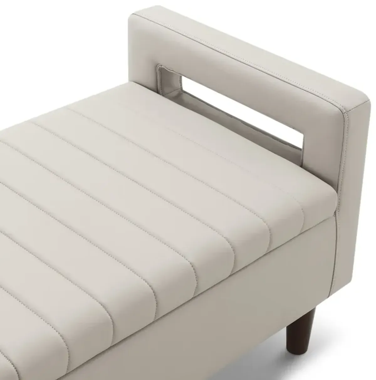 Quinn Channel Tuft Storage Bench - Cream