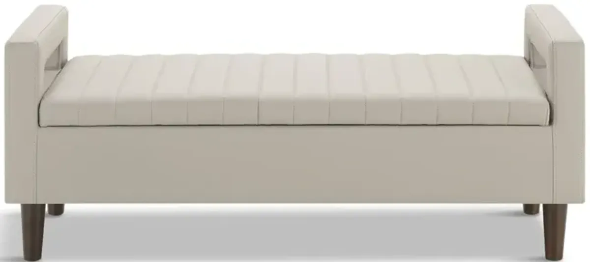 Quinn Channel Tuft Storage Bench - Cream