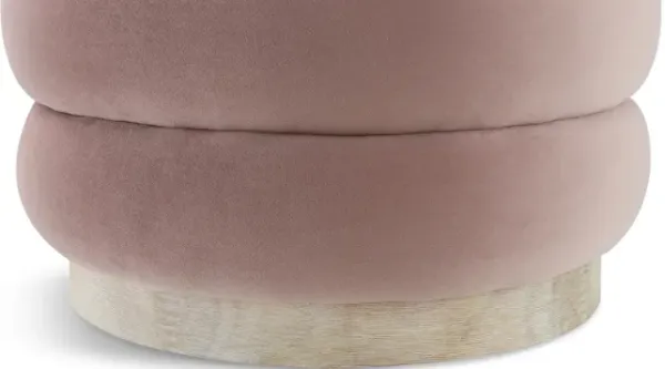 Piper Channel Storage Ottoman - Blush Pink