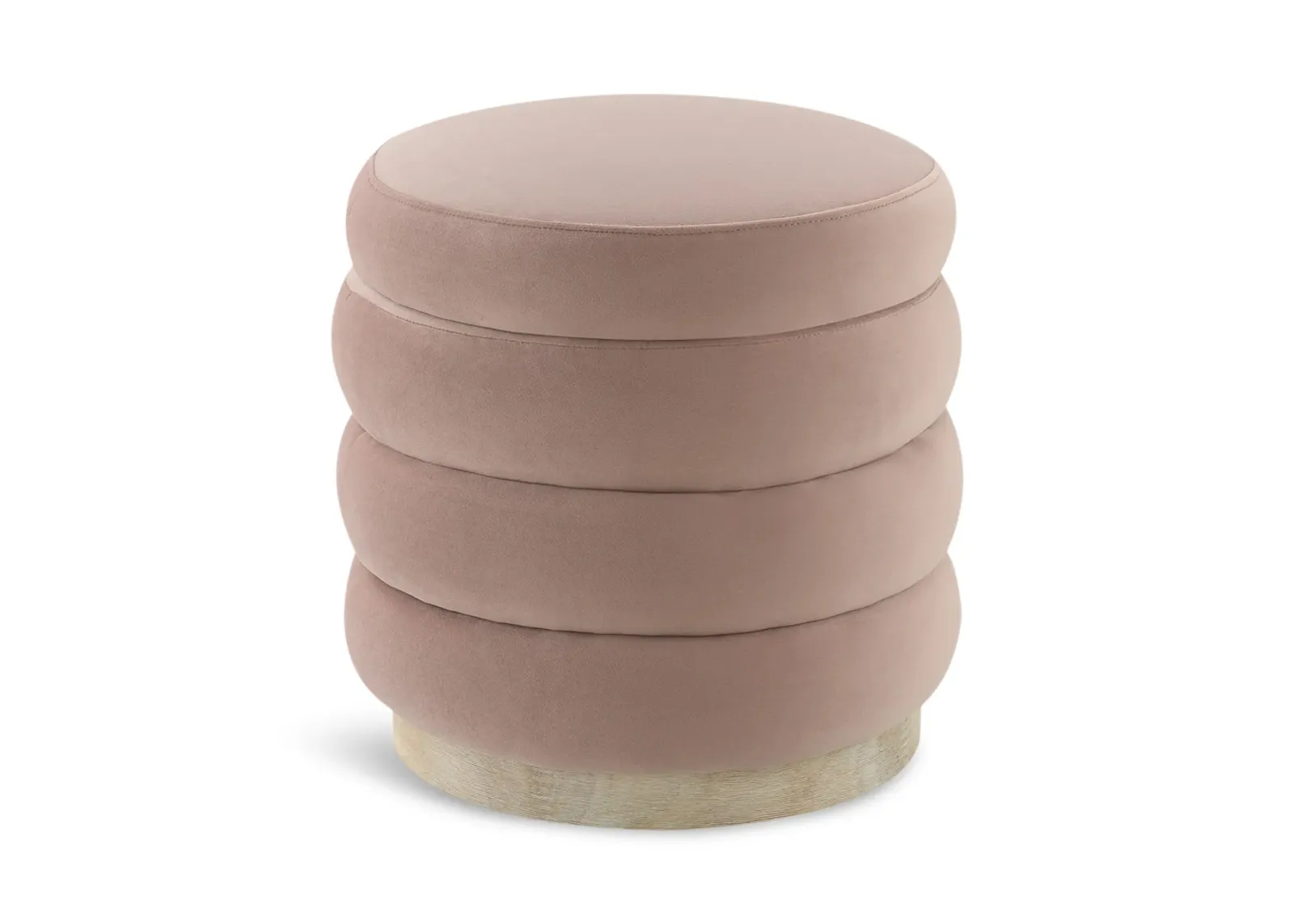 Piper Channel Storage Ottoman - Blush Pink