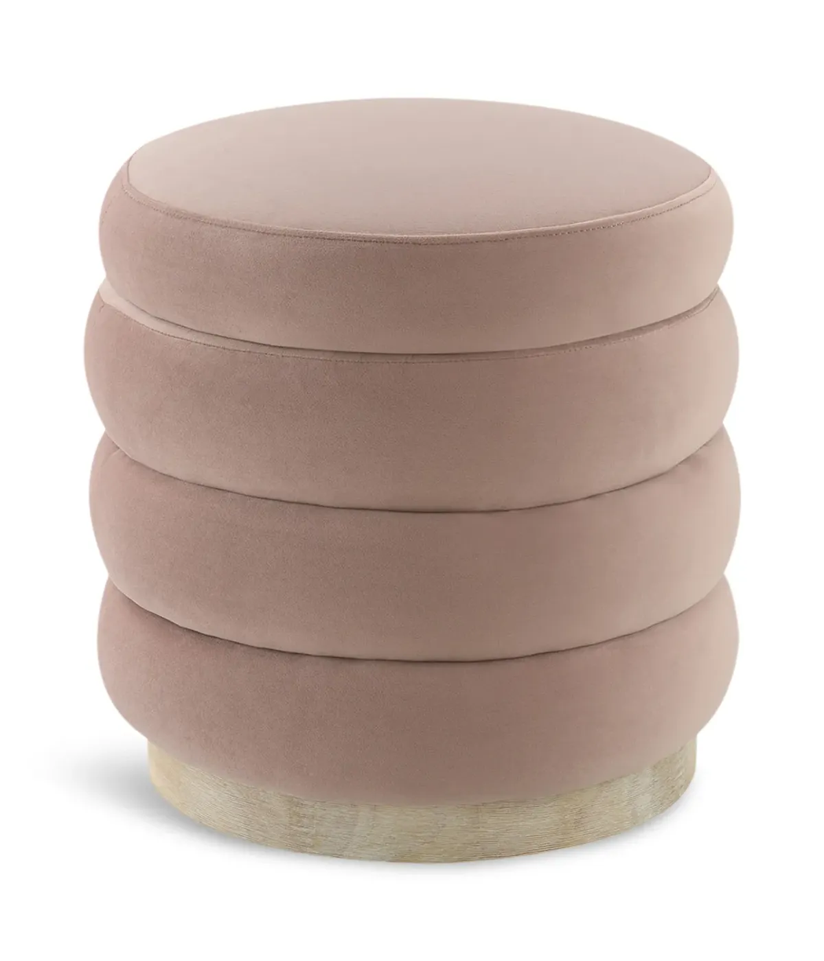 Piper Channel Storage Ottoman - Blush Pink