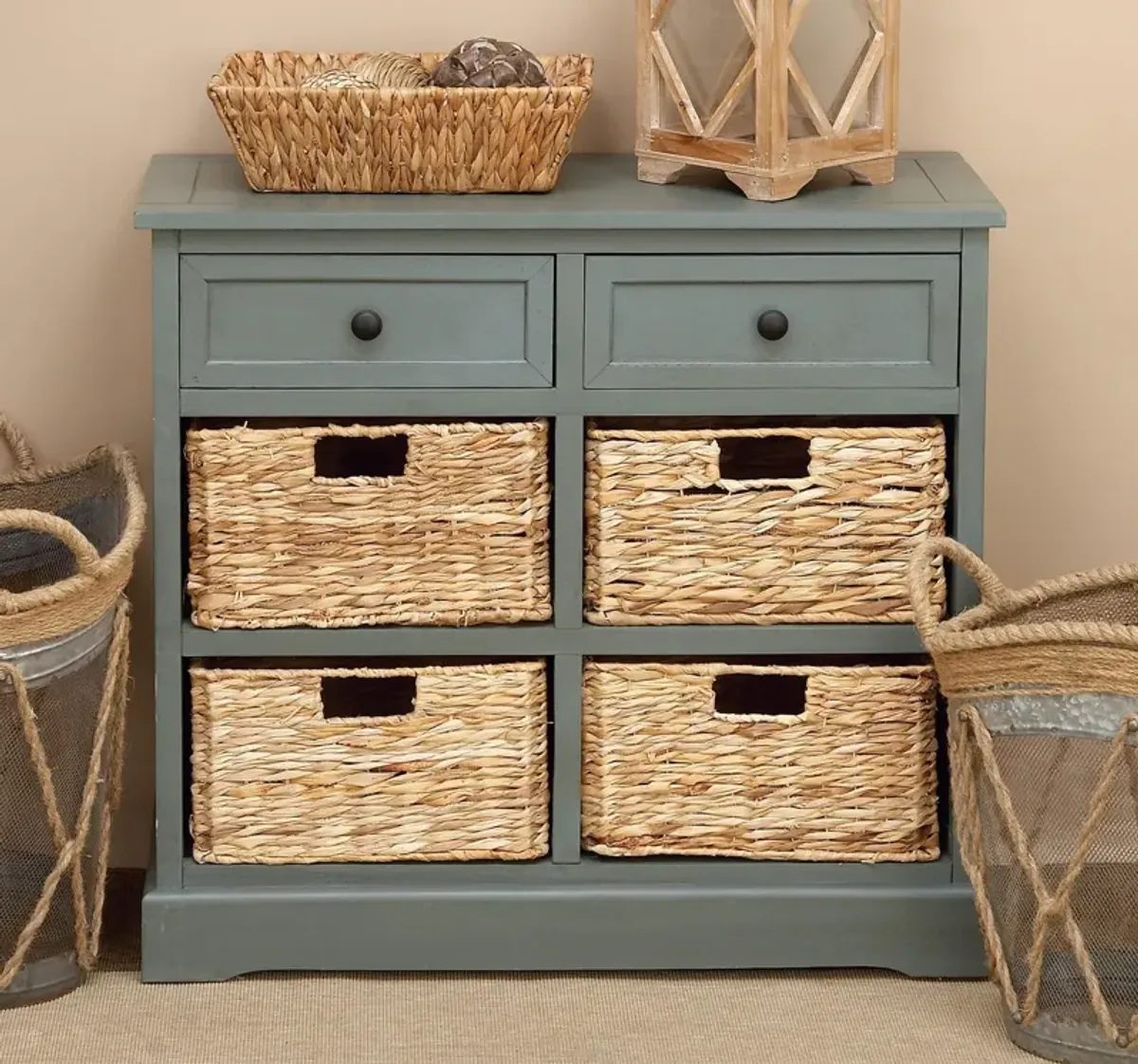 Wicker 4 Basket Chest