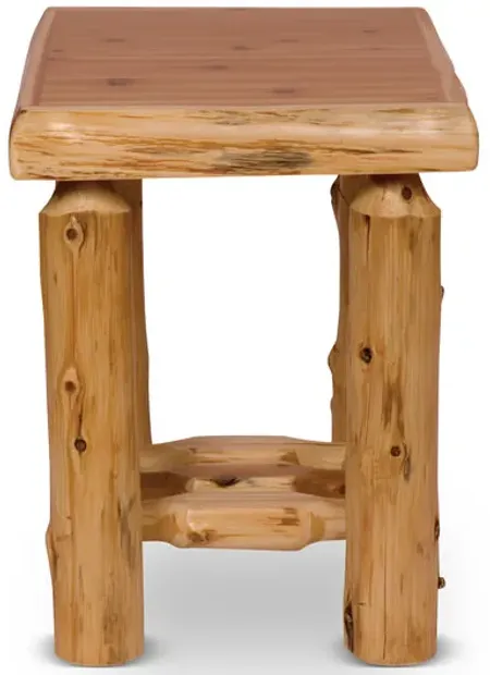 Cedar Log End Table