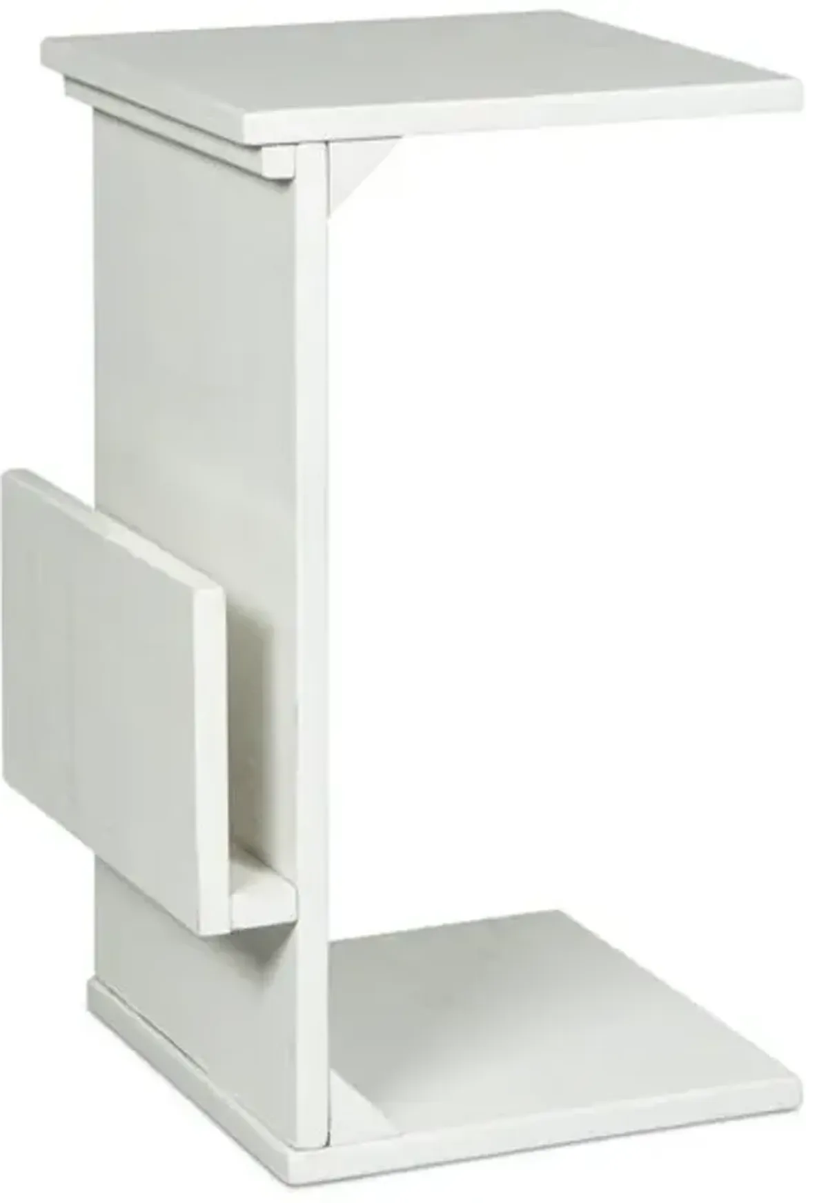Sofa Server With Magazine Rack - White