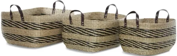 Set of Three Seagrass Baskets