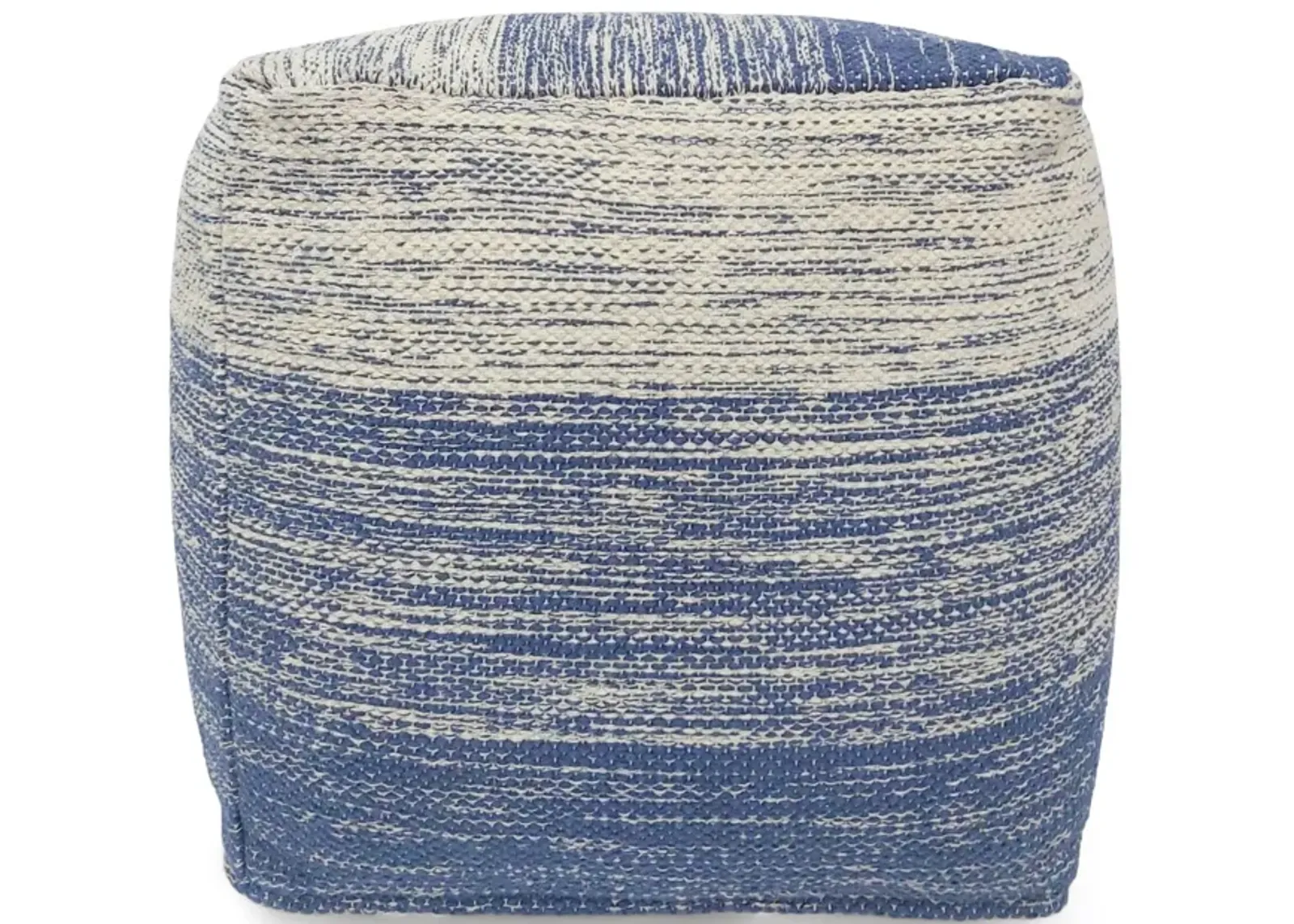 Square Pouf Denim White