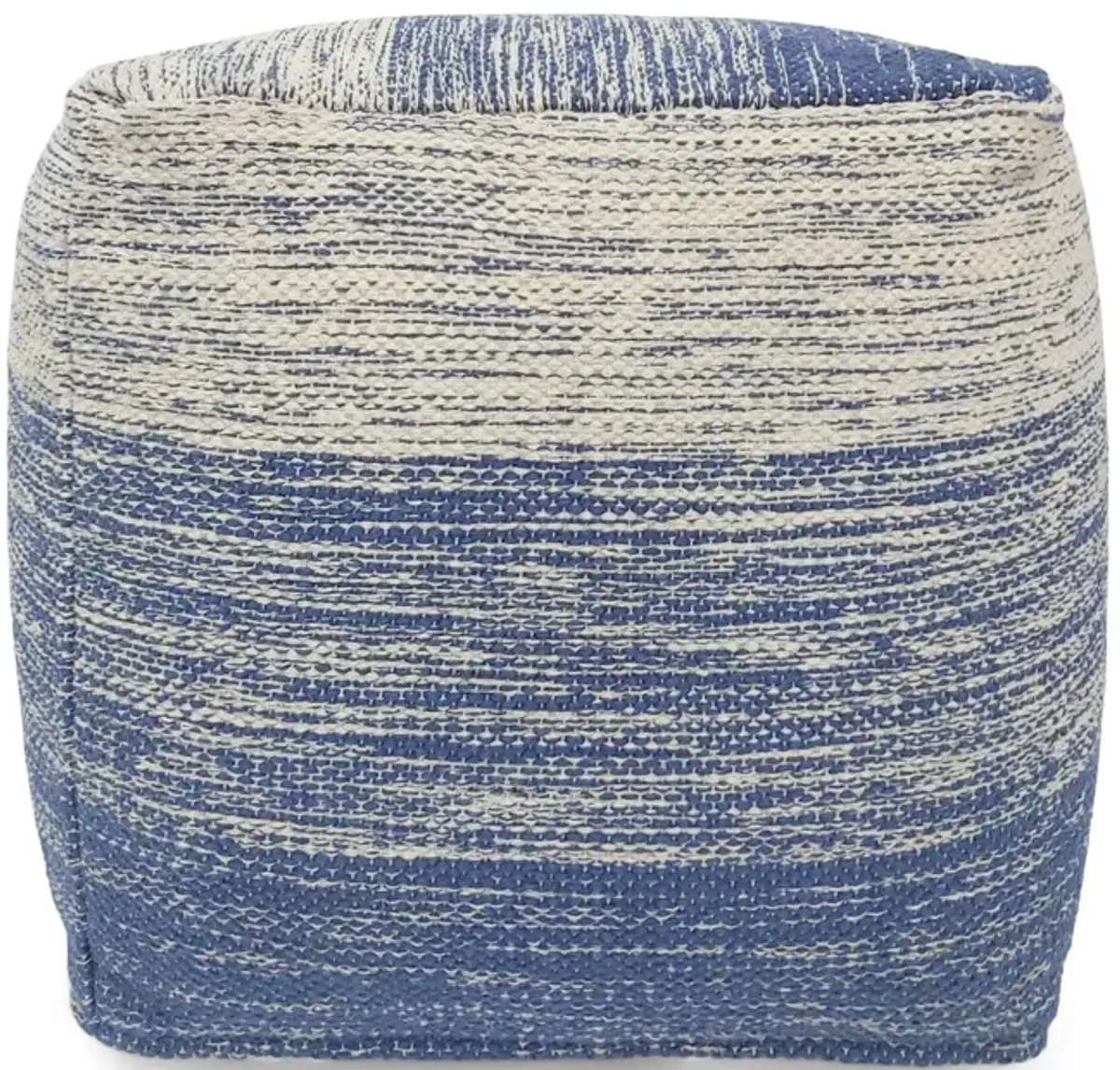 Square Pouf Denim White