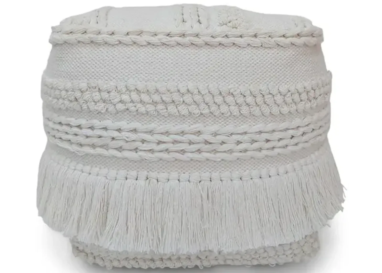 Knotted Pouf White