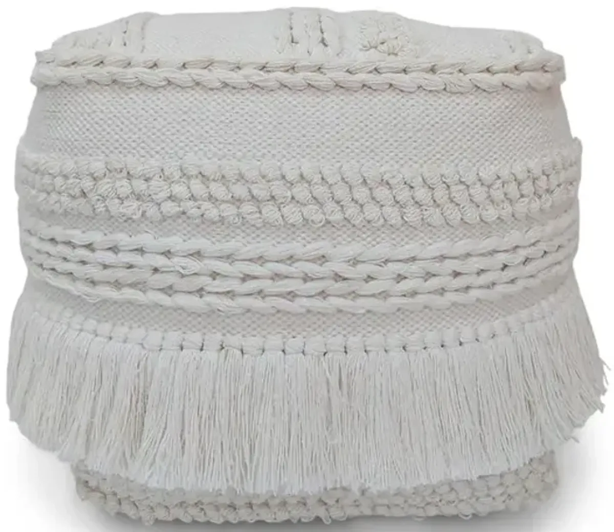 Knotted Pouf White