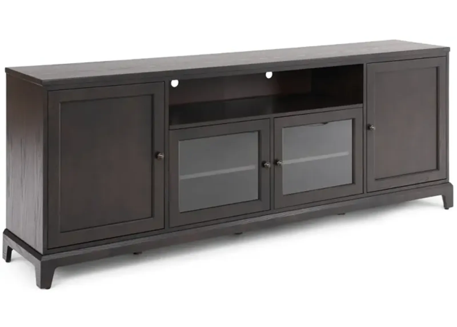 Custom Large Media Console With Glass Doors