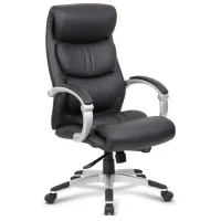 Executive Black Hinged-Arm Office Chair