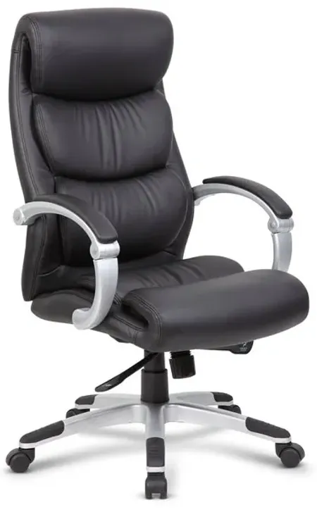 Executive Black Hinged-Arm Office Chair