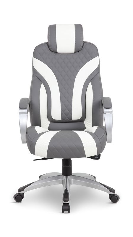 Grey   White Game Chair with hinge arms