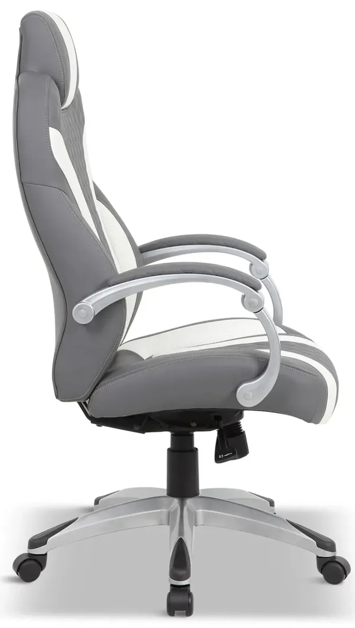 Grey   White Game Chair with hinge arms