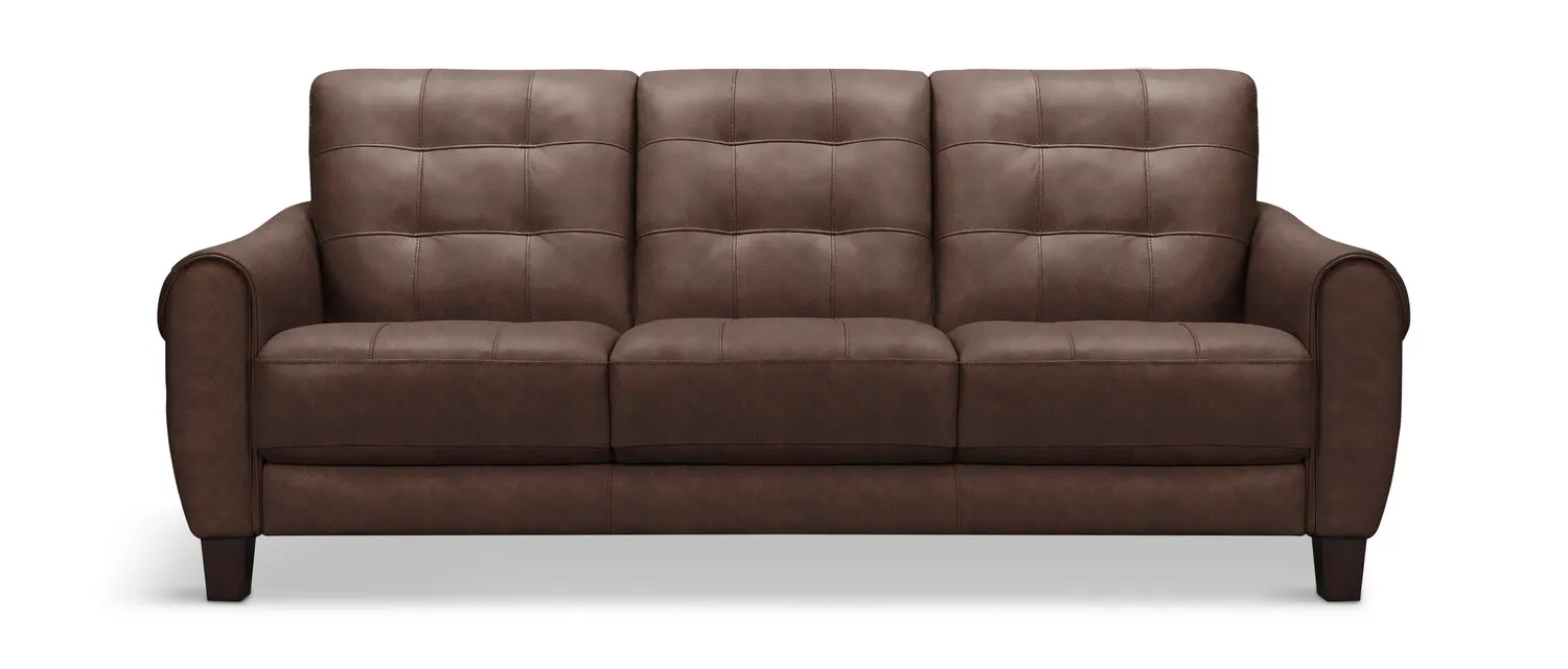 Madden Leather Sofa - Tobacco