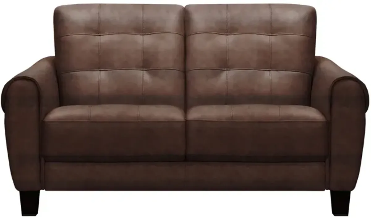 Madden Leather Loveseat - Tobacco