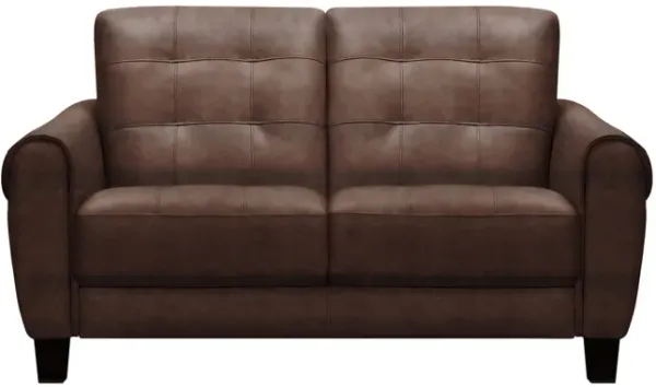 Madden Leather Loveseat - Tobacco