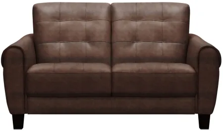 Madden Leather Loveseat - Tobacco