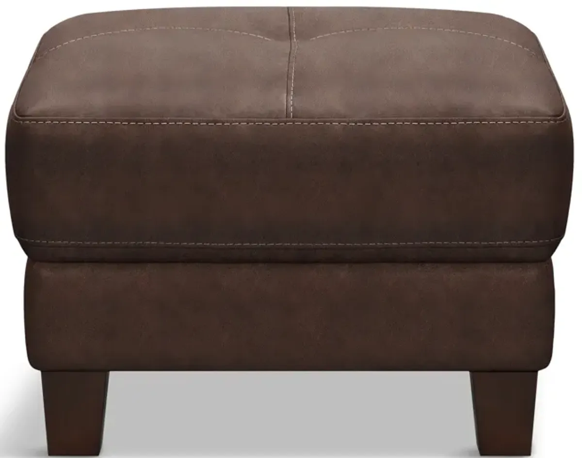 Madden Leather Ottoman - Tobacco