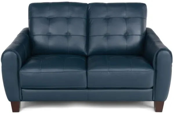 Madden Leather Loveseat - Blue