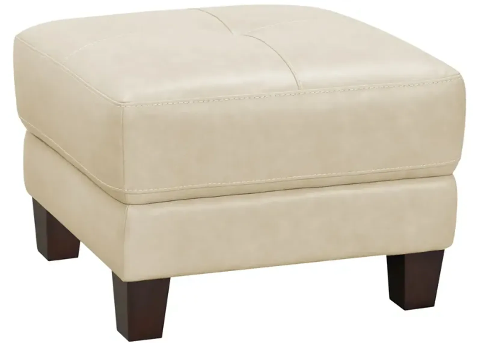 Madden Leather Ottoman - Butter