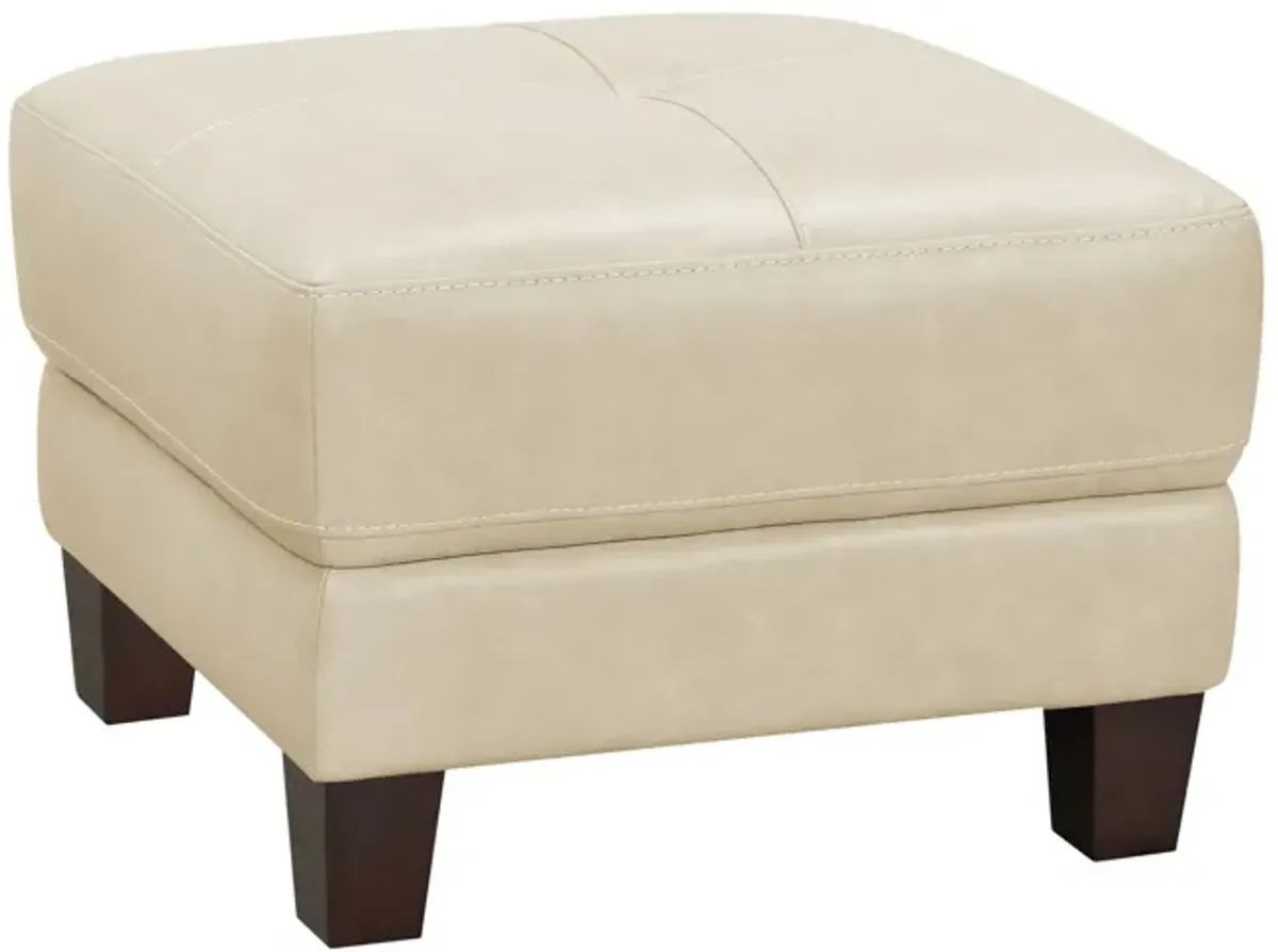 Madden Leather Ottoman - Butter