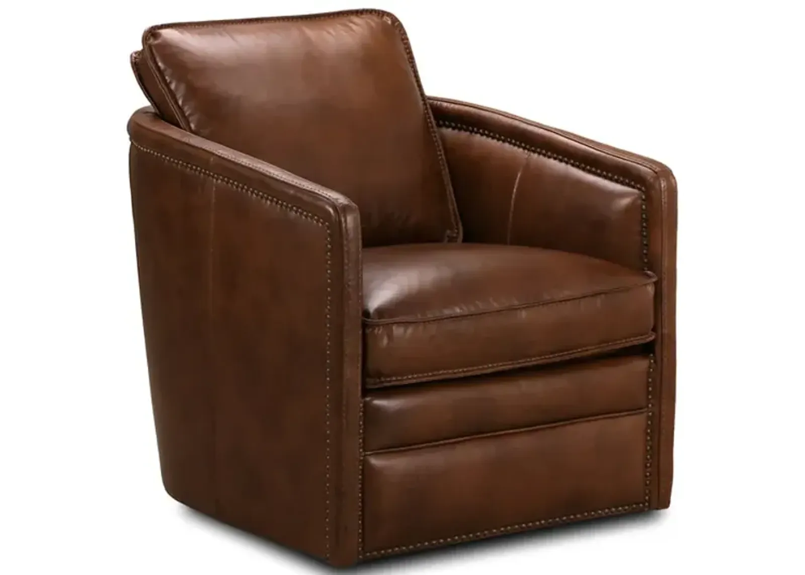 Pivot Leather Swivel Chair- St James Honey