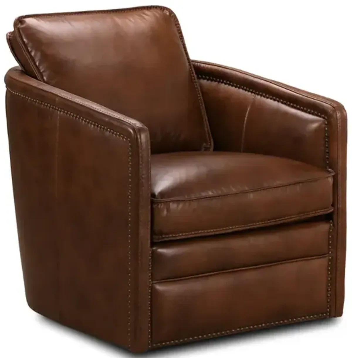 Pivot Leather Swivel Chair- St James Honey