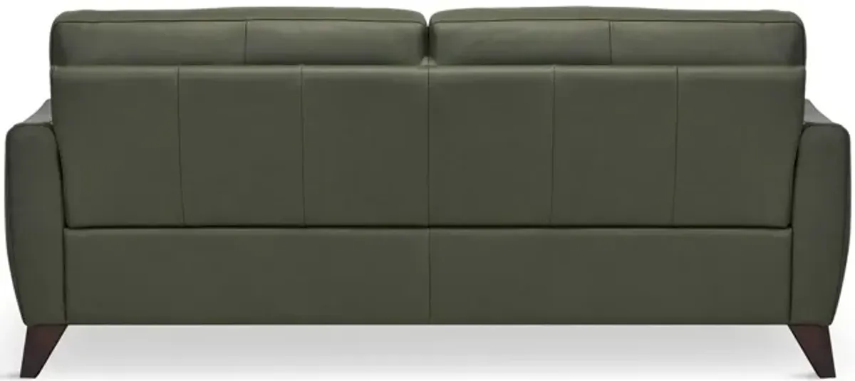 Trifle Leather Sofa - Moss Green