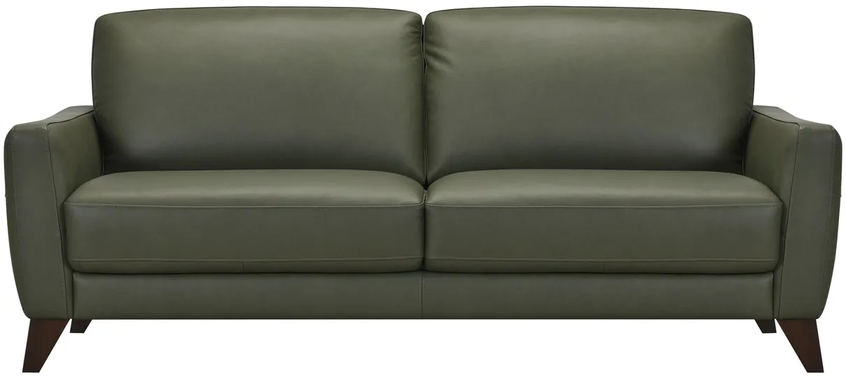 Trifle Leather Sofa - Moss Green