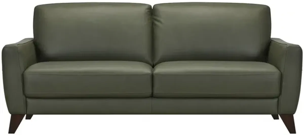 Trifle Leather Sofa - Moss Green