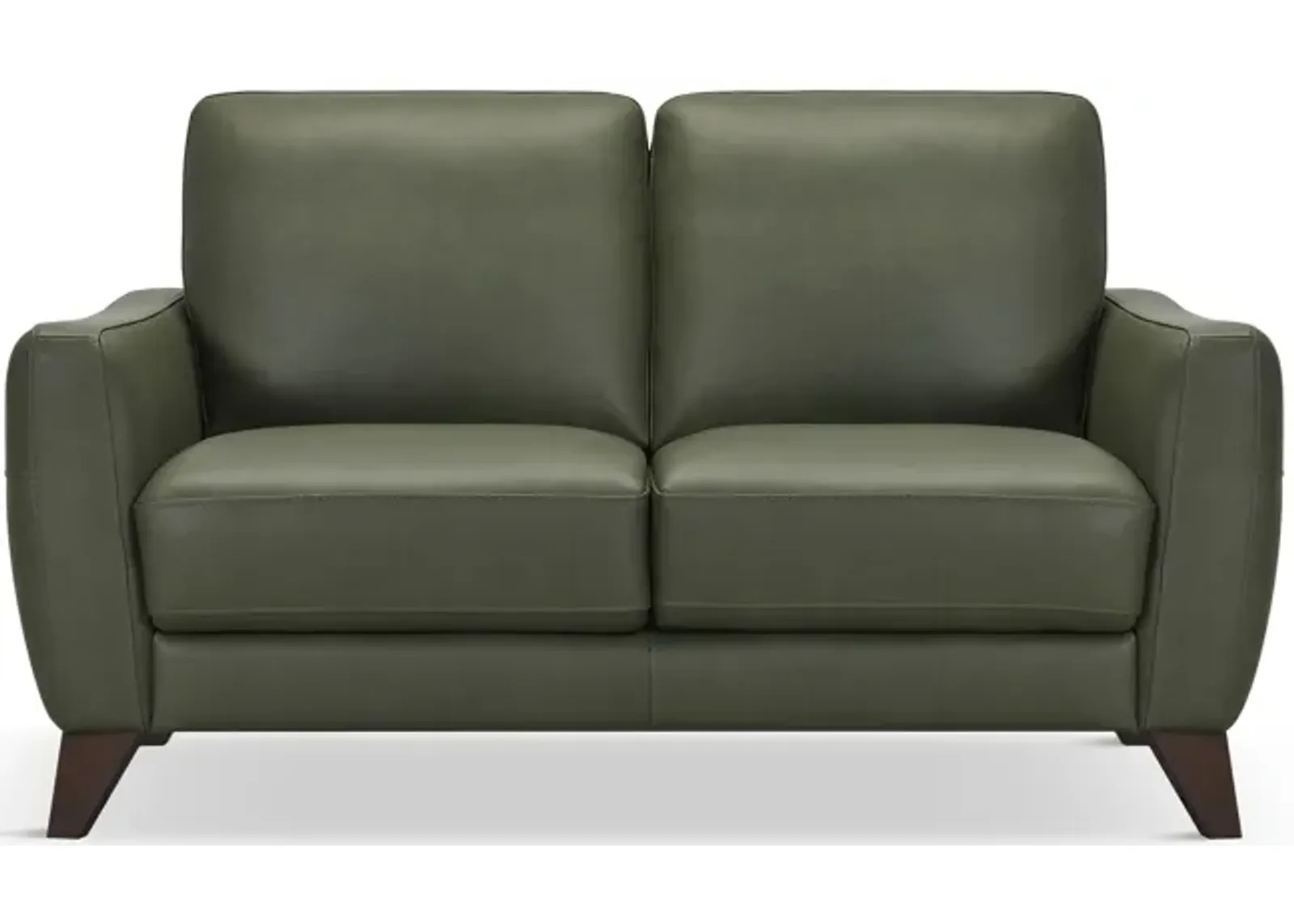 Trifle Leather Loveseat - Moss Green