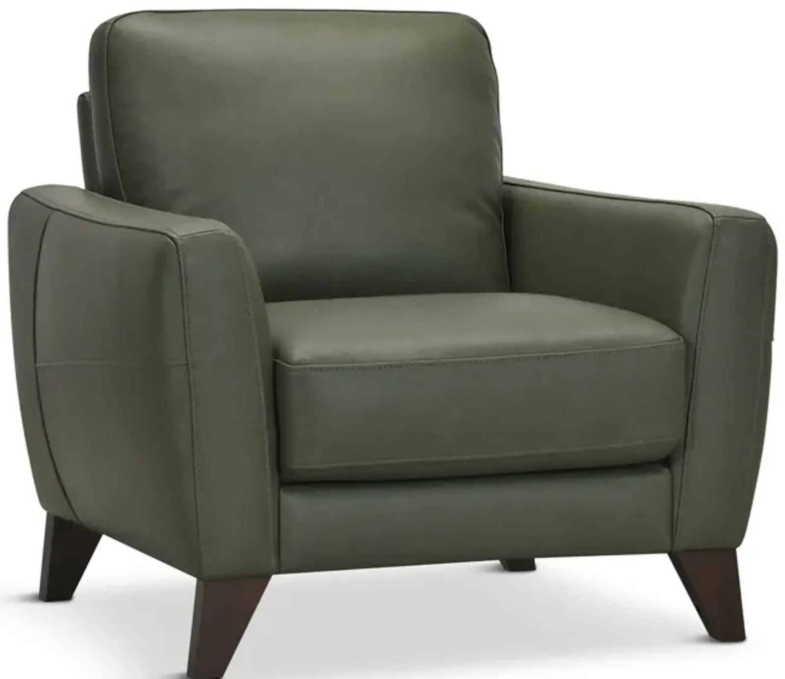 Trifle Leather Chair - Moss Green