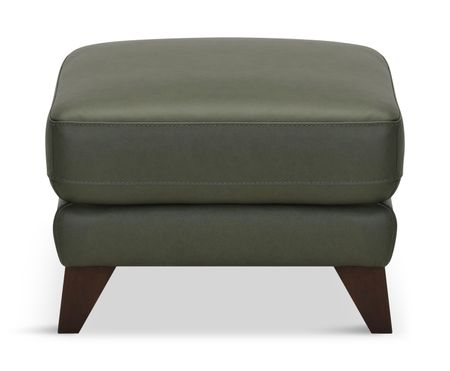 Trifle Leather Ottoman - Moss Green