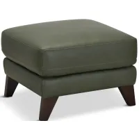 Trifle Leather Ottoman - Moss Green
