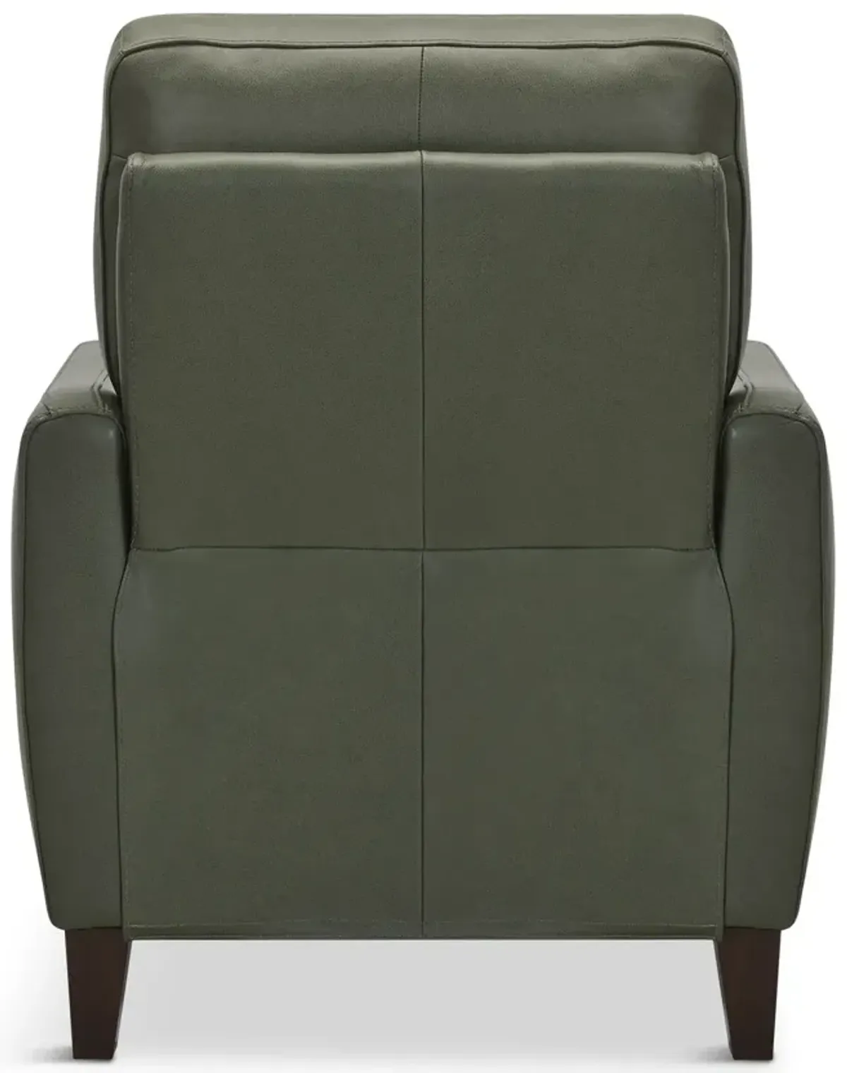 Trifle Leather Push Back Recliner - Moss Green