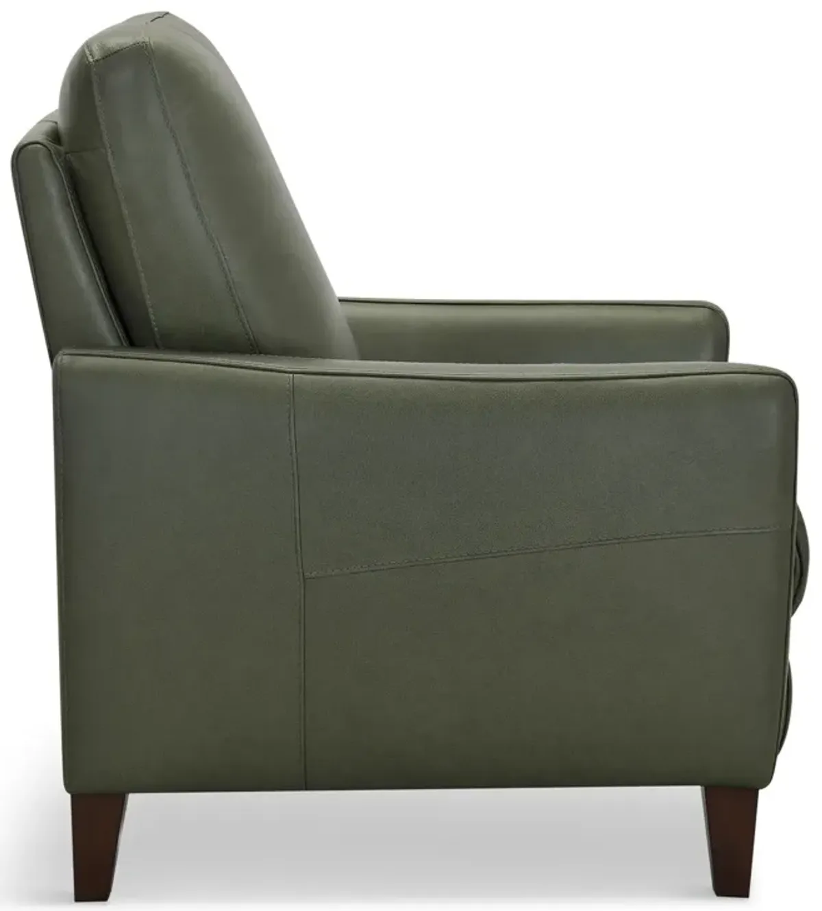 Trifle Leather Push Back Recliner - Moss Green