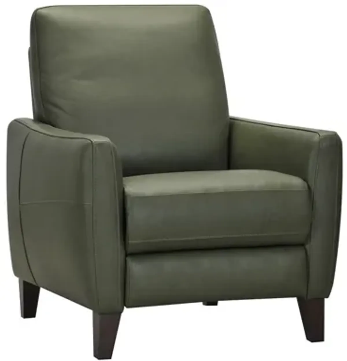 Trifle Leather Push Back Recliner - Moss Green