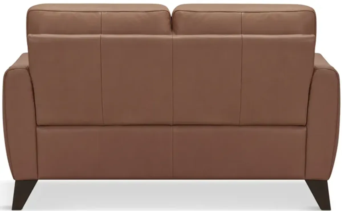 Trifle Leather Loveseat - Caramel