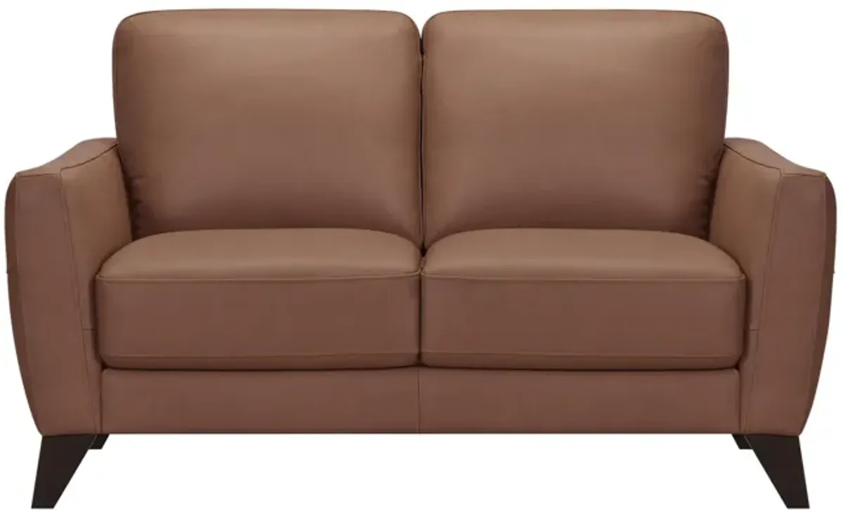 Trifle Leather Loveseat - Caramel