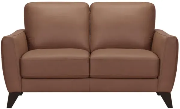 Trifle Leather Loveseat - Caramel