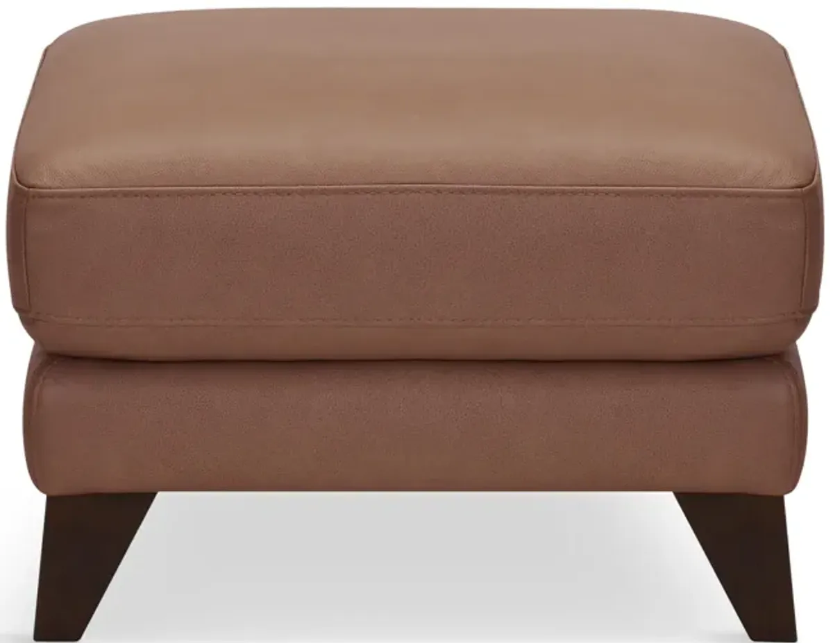 Trifle Leather Ottoman - Caramel