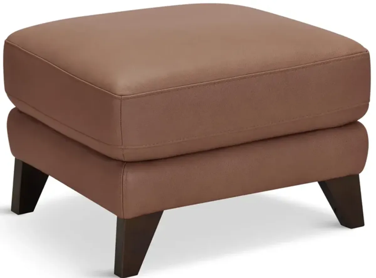 Trifle Leather Ottoman - Caramel