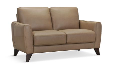 Trifle Leather Loveseat - Stone