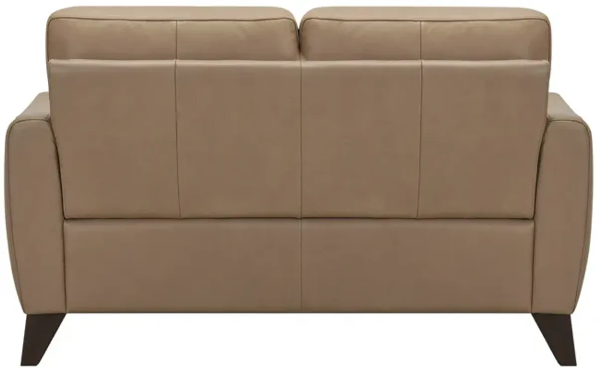 Trifle Leather Loveseat - Stone