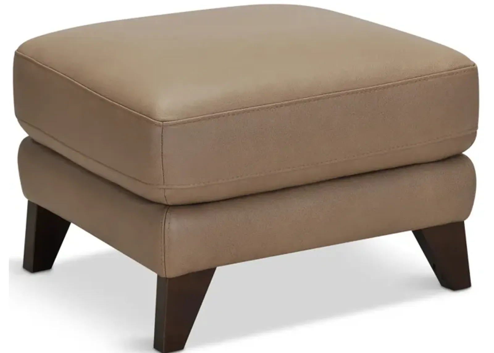 Trifle Leather Ottoman - Stone