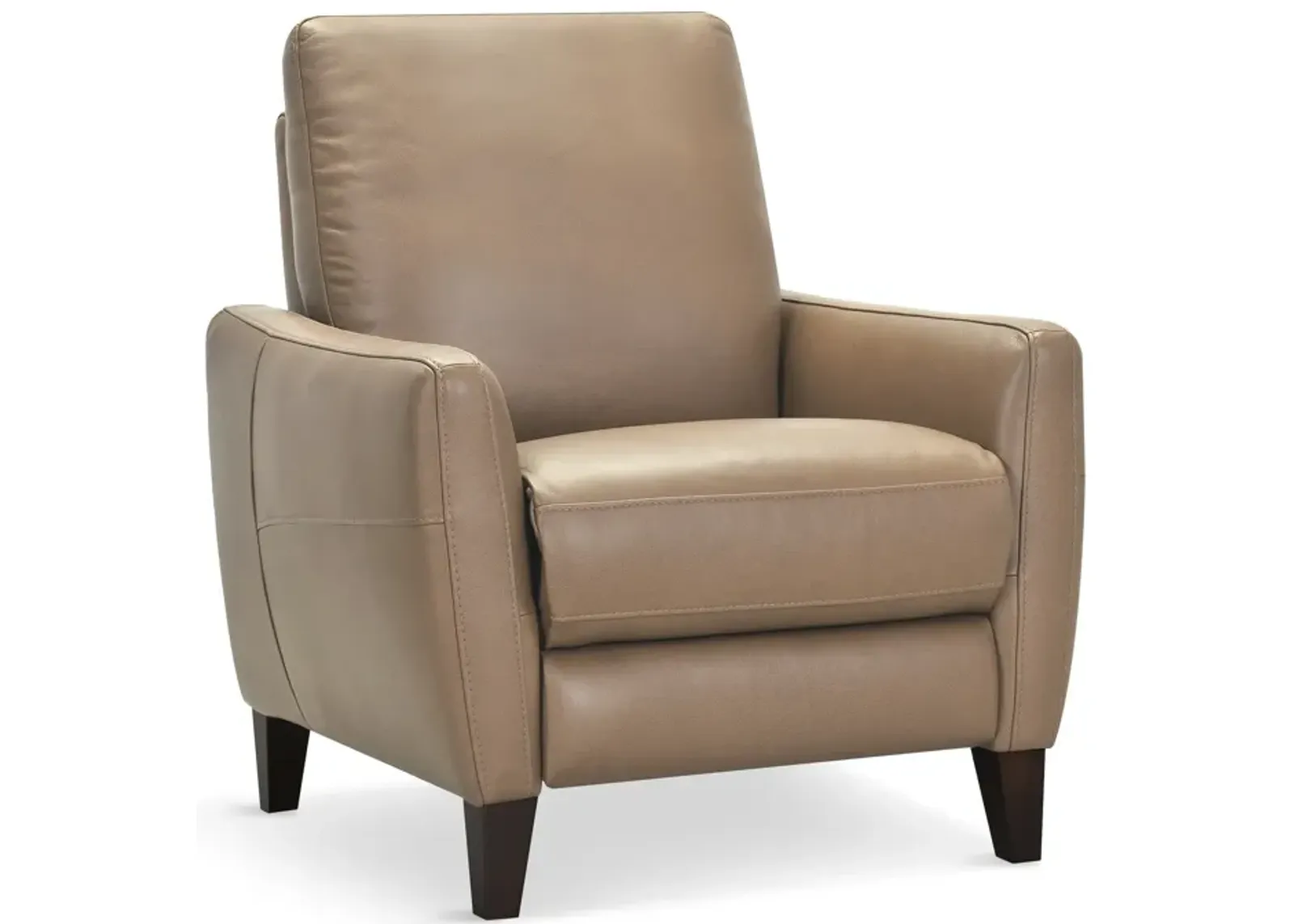 Trifle Leather Push Back Recliner - Stone