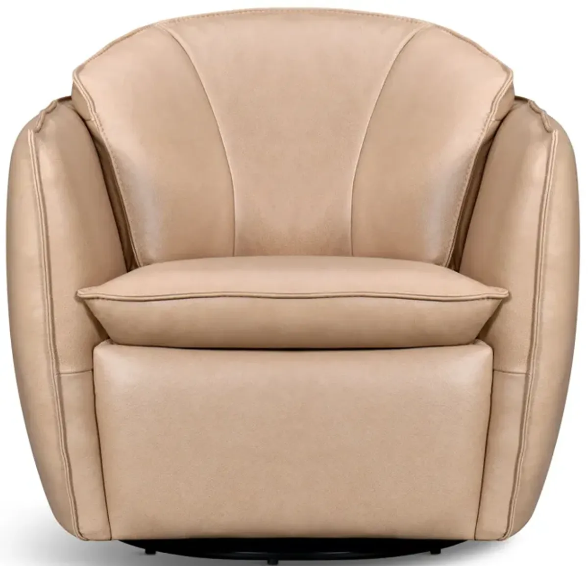 Sydney Leather Swivel Chair - Stone